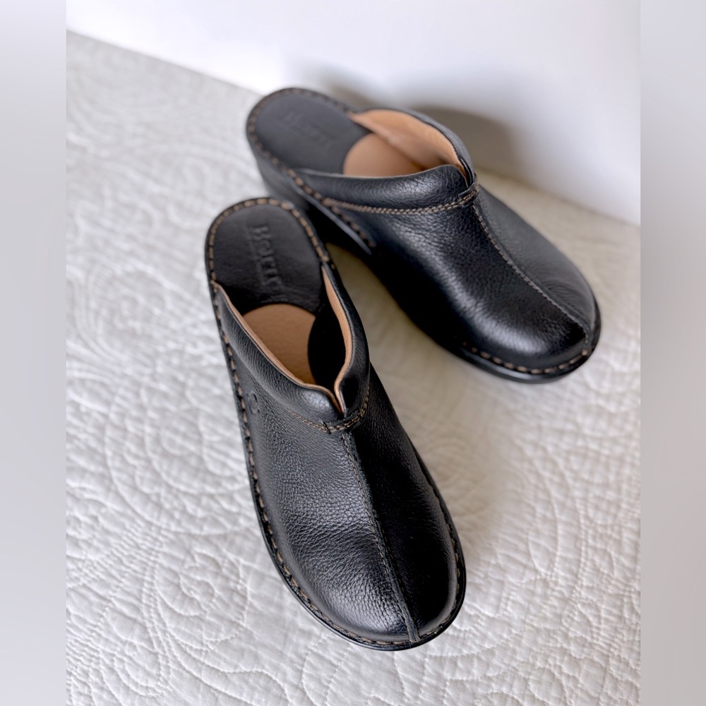 Born Black Leather Mules
